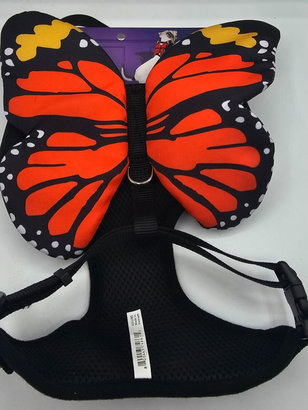 Bootique Butterfly Glow Harness Costume for Dogs with monarch butterfly Sz M